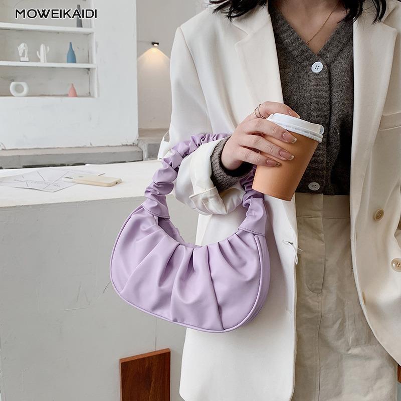 Moweikaidi túi mây gấp dưới cánh tay mới túi đeo vai kết cấu thông thường