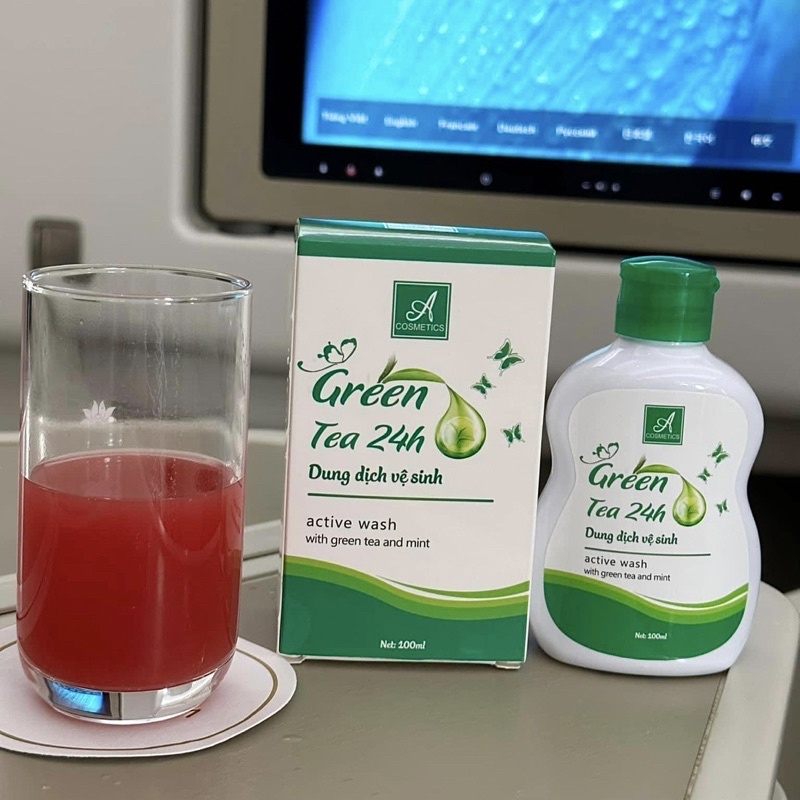 huamai Dung dịch vệ sinh Green Tea 24h - Dung dịch vệ sinh Acosmetics 100ml