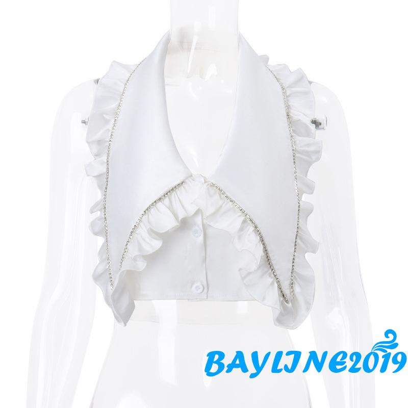 Áo Croptop Cổ Chữ v Phối Dây Xích Phong Cách 90s