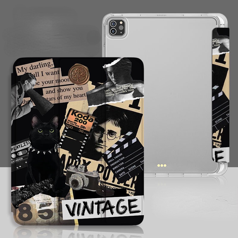 Dành cho ipad 2021 pro 11 vỏ bảo vệ gen9 / 8 / 710.2 vintage boys mini6 trong suốt gen5 / 6 9.7 anti drop air4 / 5 10.9 trifold 2022 gen 10 10.9 cartoon ipad case