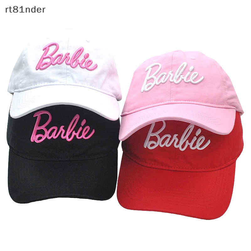 Rt mới kawaii barbie chữ thêu mũ bóng chày anime thời trang mùa hè có thể điều chỉnh mũ chống nắng ngoài trời thường xuyên mũ có đỉnh n