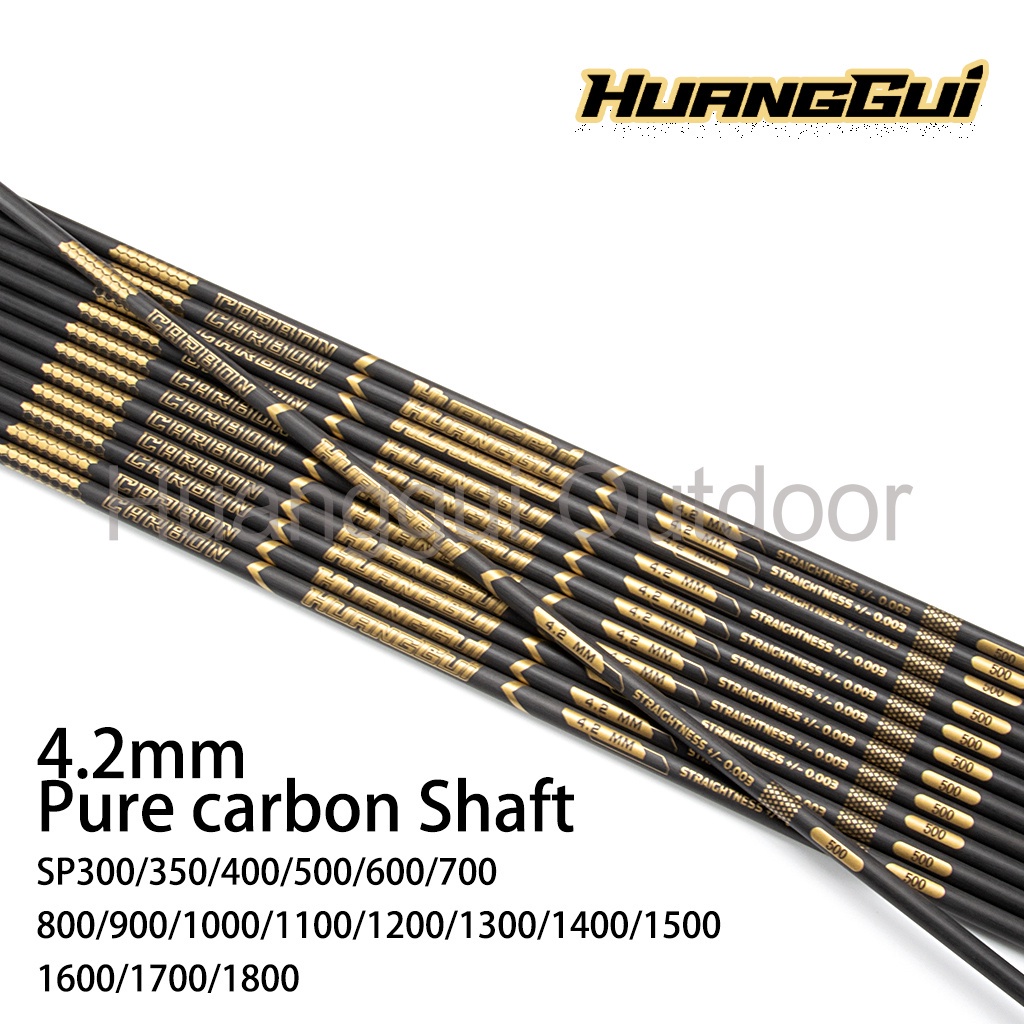 6/12 cái id4.2mm 32in trục mũi tên carbon nguyên chất cột sống350-1500 độ thẳng - / + 0,003