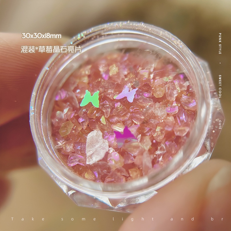 Mới Hộp Đá Pha Lê Trang Trí Móng Tay Tăng Cường galaxy cryolite