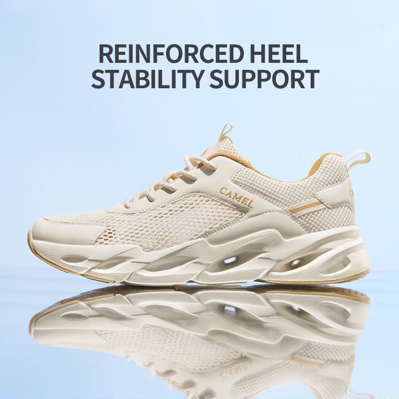 Giày thể thao AMERICAN CAMEL đế mềm nhẹ chống trượt phối lưới thoáng khí thông thường cho nam