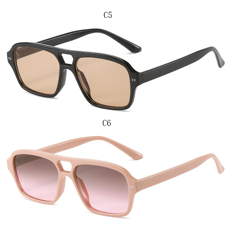 Kính Mát Gọng Vuông Đính Đinh Tán Chống Tia UV400 Phong Cách Cổ Điển Thời Trang Cho Nữ 70s