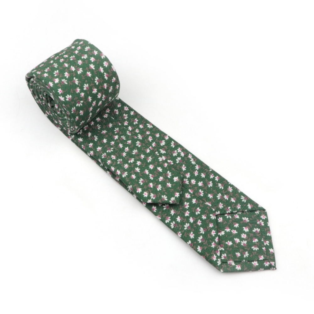 Cà Vạt Hoa Văn 100% Cotton Mềm Mại Phong Cách Vintage Dành Cho Nam