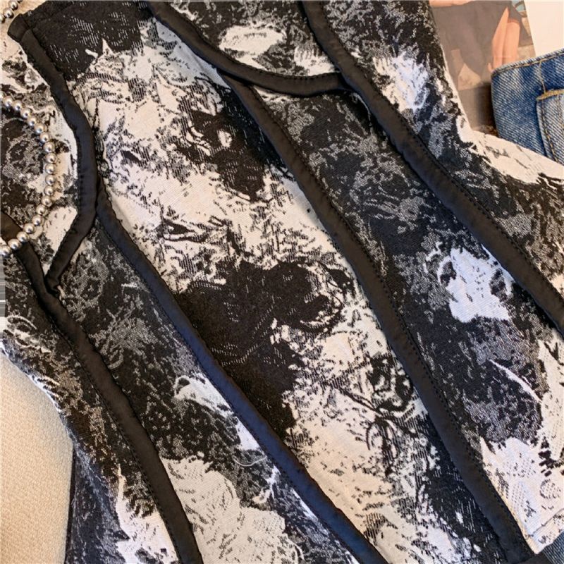 Áo Ống Jacquard Không Tay Eo Hẹp Cao Cấp Sang Trọng