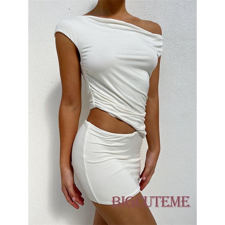 Áo Thun Nữ Tay Ngắn Cổ Chữ V Màu Trơn Phong Cách Đường Phố Mùa Hè Y2K