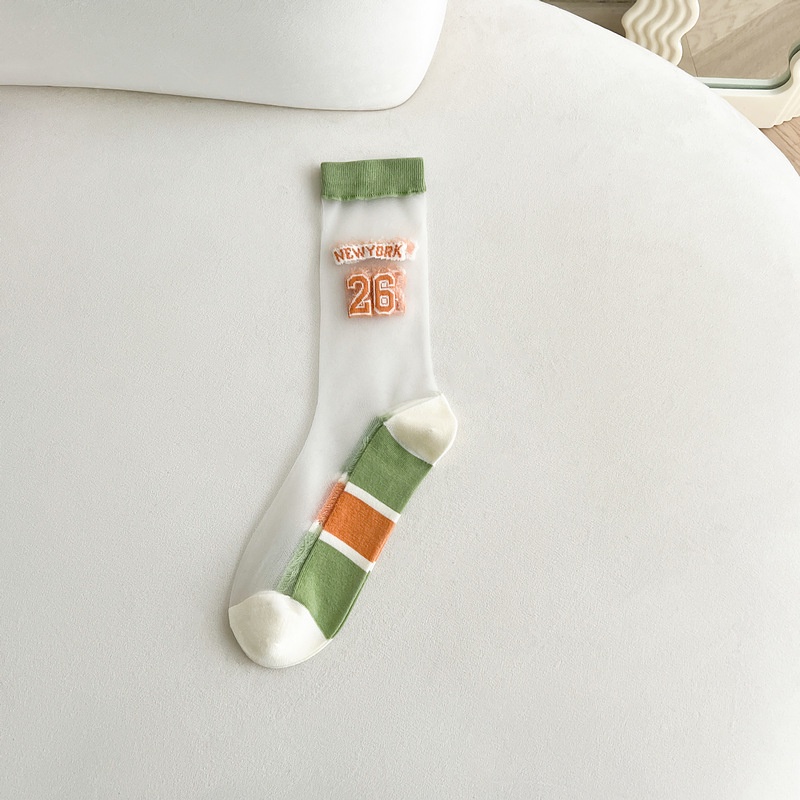 Tất Lụa Trong Suốt In Chữ Thời Trang Xuân Hè Cho Nữ