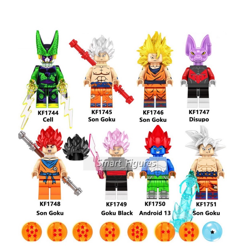 Đồ Chơi Lắp Ráp Hình Dragon Ball Monkey King Vegeta Broly Black Goku Beerus