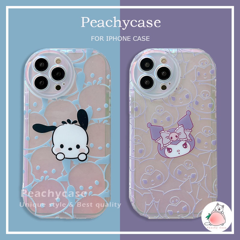 Ốp Điện Thoại TPU Dẻo Màu Laser Họa Tiết Hoạt Hình Chú Chó Dễ Thương Cho iPhone 14 13 12 Pro Max 11