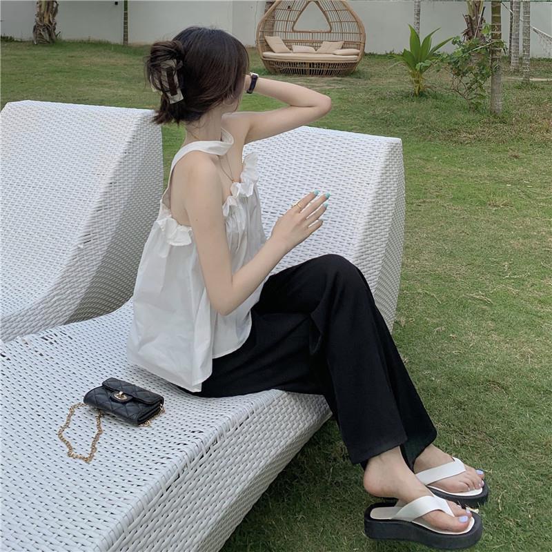 Áo Kiểu Sát Nách Dáng Rộng Hở Vai Thời Trang Mùa Hè Phong Cách Hàn Quốc Cho Nữ