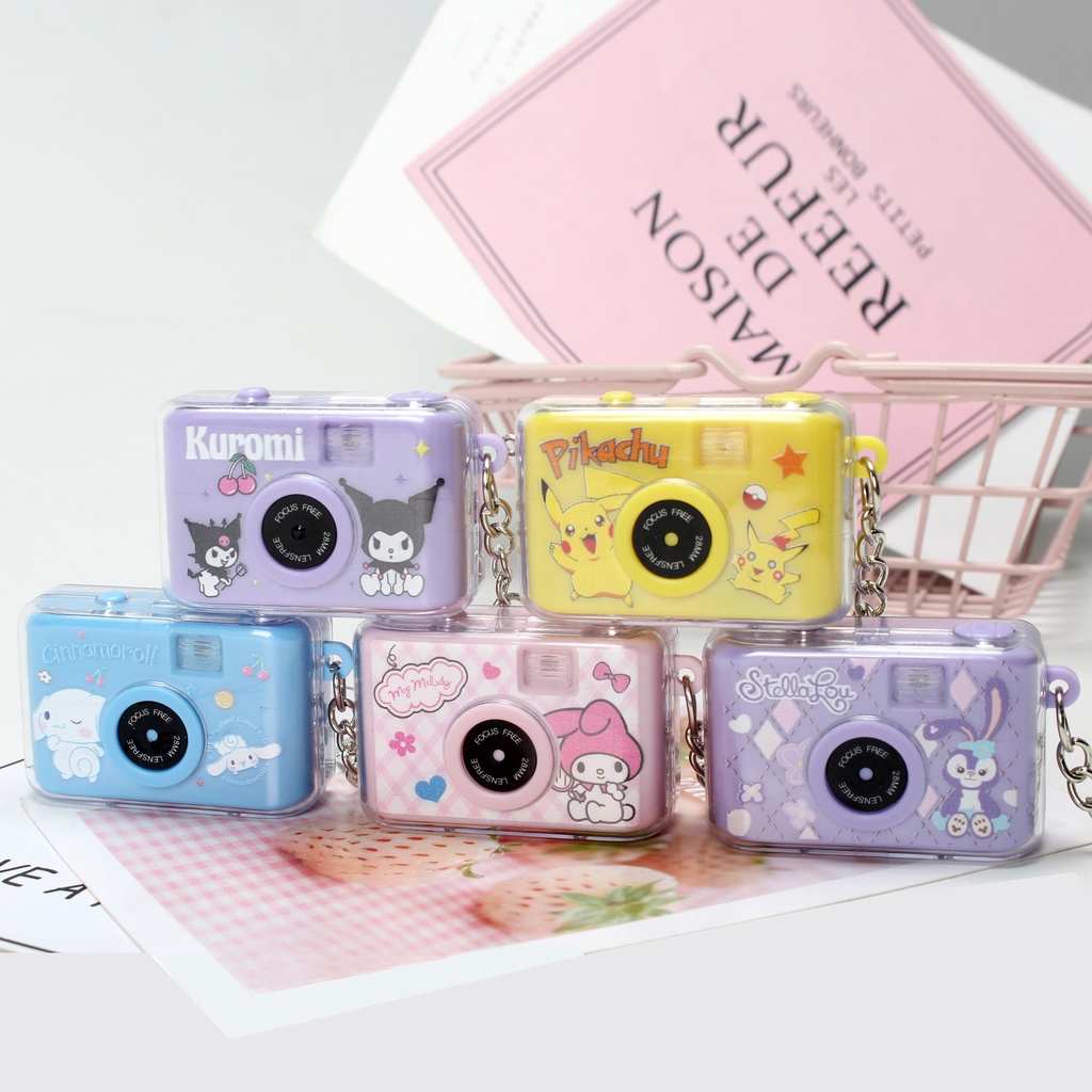 Móc Khóa Hình Máy Ảnh Kuromi Cinnamoroll Dạ Quang Dễ Thương