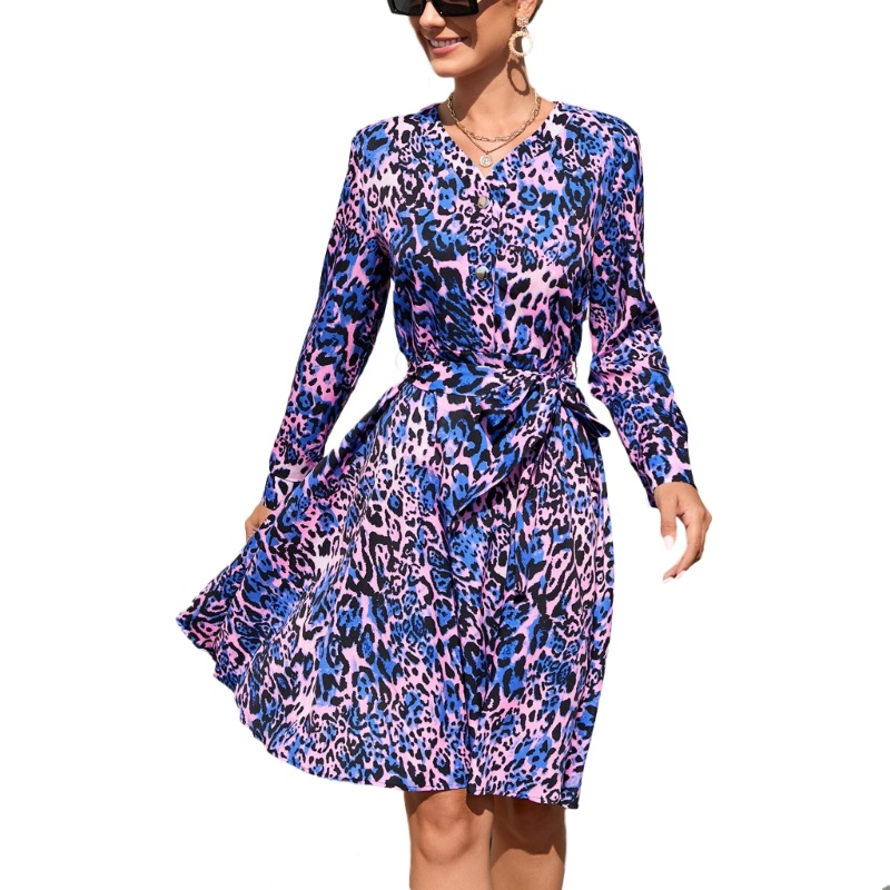 Đầm Dài Tay Dáng Chữ A Lưng Cao Họa Tiết Hoa Xinh Xắn