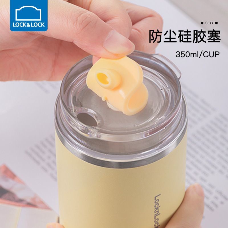 Bình giữ nhiệt LOCK&LOCK cà phê dung tích lớn đi kèm cốc đựng di động uống trực tiếp cốc giữ nhiệt lạnh cốc đựng cà phê bình giữ nhiệt inox 304