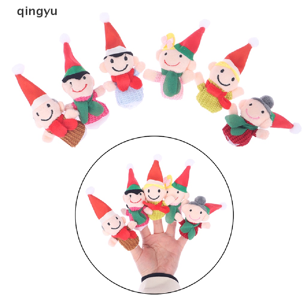 Bộ 6 Con Rối Đeo Ngón Tay Hình Thành Viên Gia Đình Bằng Vải Lông Hỗ Trợ Kể Chuyện Cho Bé