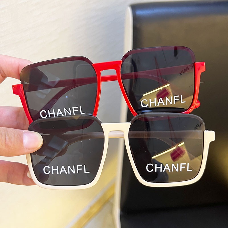 Kính Mát Nửa Gọng Vuông In Chữ Thời Trang Hàn Quốc Cho Bé