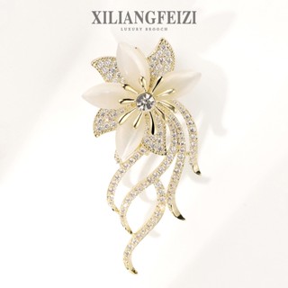  Trâm Cài Hình Hoa Đính Đá Zircon và Opal Ghim Phụ Kiện Quần Áo Thanh Lịch Thời Trang Quà Tặng Cho Nữ 
