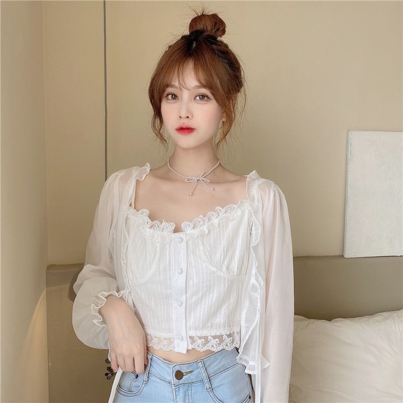 [M &amp; E] Giảm Giá Áo Khoác Cardigan Chiffon Chống Nắng Phong Cách Pháp Thời Trang Mùa Hè 2022 Mới Phong Cách Mới 0759 Cho Nữ