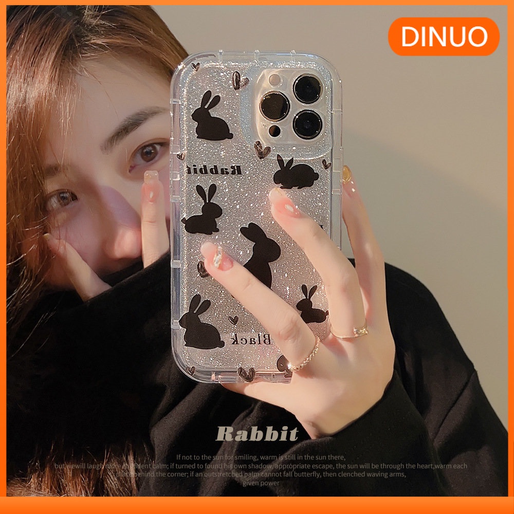 Ốp Điện Thoại Chống Sốc In Hình Thỏ Phong Cách Hàn Quốc Cho Iphone 13 14 12 14 Pro max 11-III