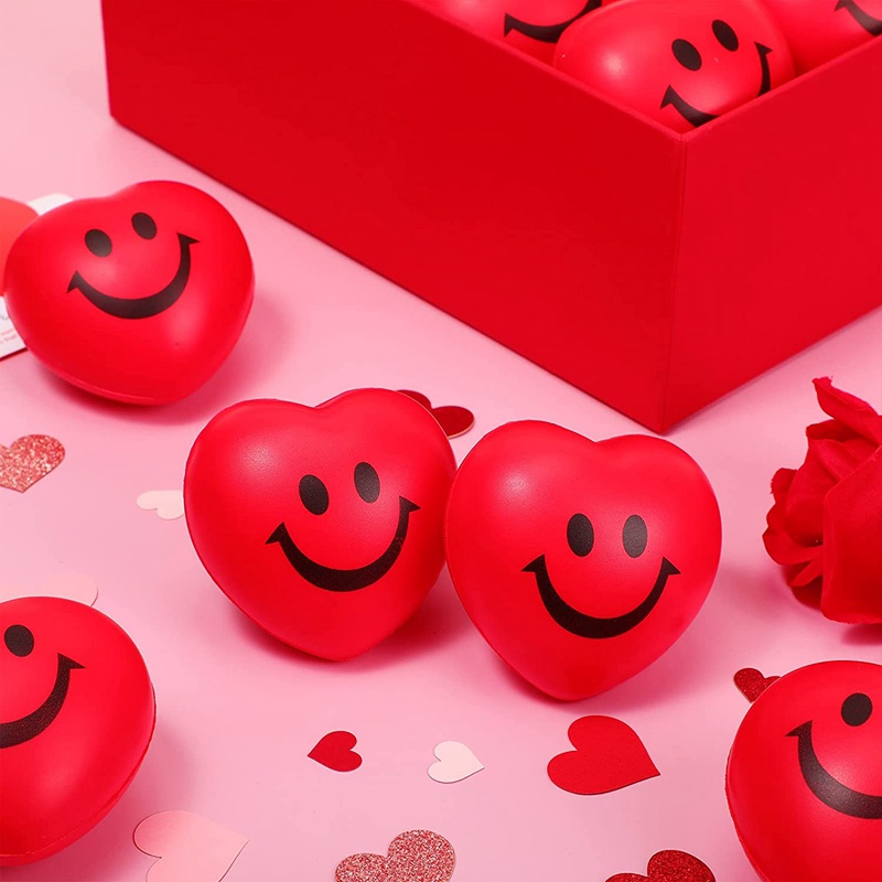 Set 12 Bóng Xốp Hình Trái Tim 2.75Inch Giúp Giảm Căng Thẳng
