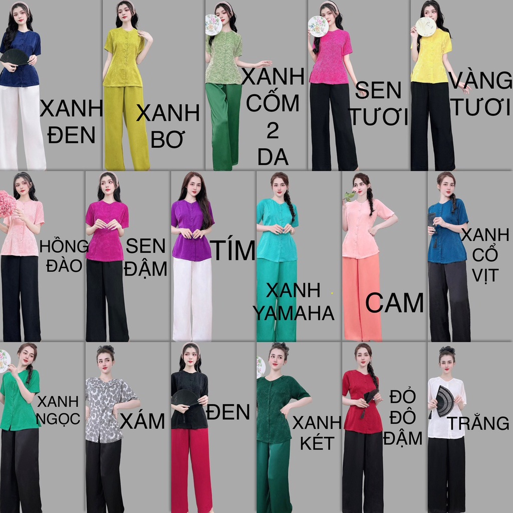 Bộ bà ba tay ngắn size XL vòng 1 dưới 106cm vải uyển nhi cao cấp mềm mịn thoáng mát có nhiều màu Mai Ngô