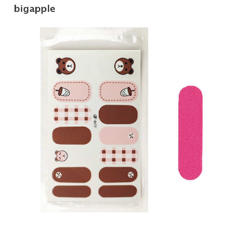 Miếng Dán Móng Tay Giả Họa Tiết Hoa 3D Màu Đồng Bảo Vệ Toàn Diện