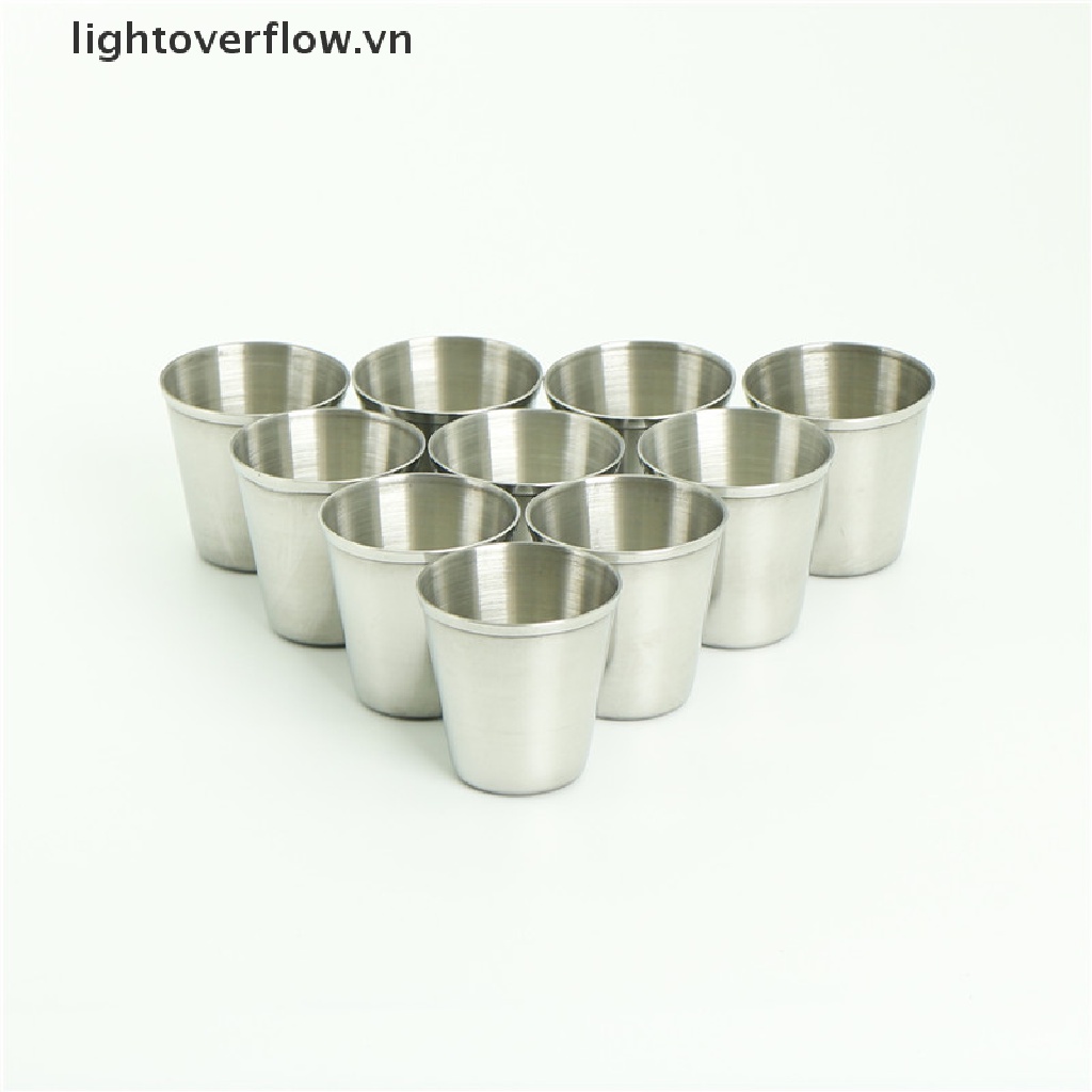 Set 10 Cốc Uống Rượu Bằng Thép Không Gỉ 30ml