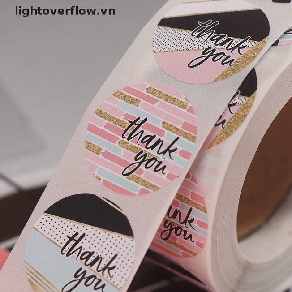 Bộ 500 Miếng Dán In Chữ thank you er Dùng Trang Trí Sổ Tay