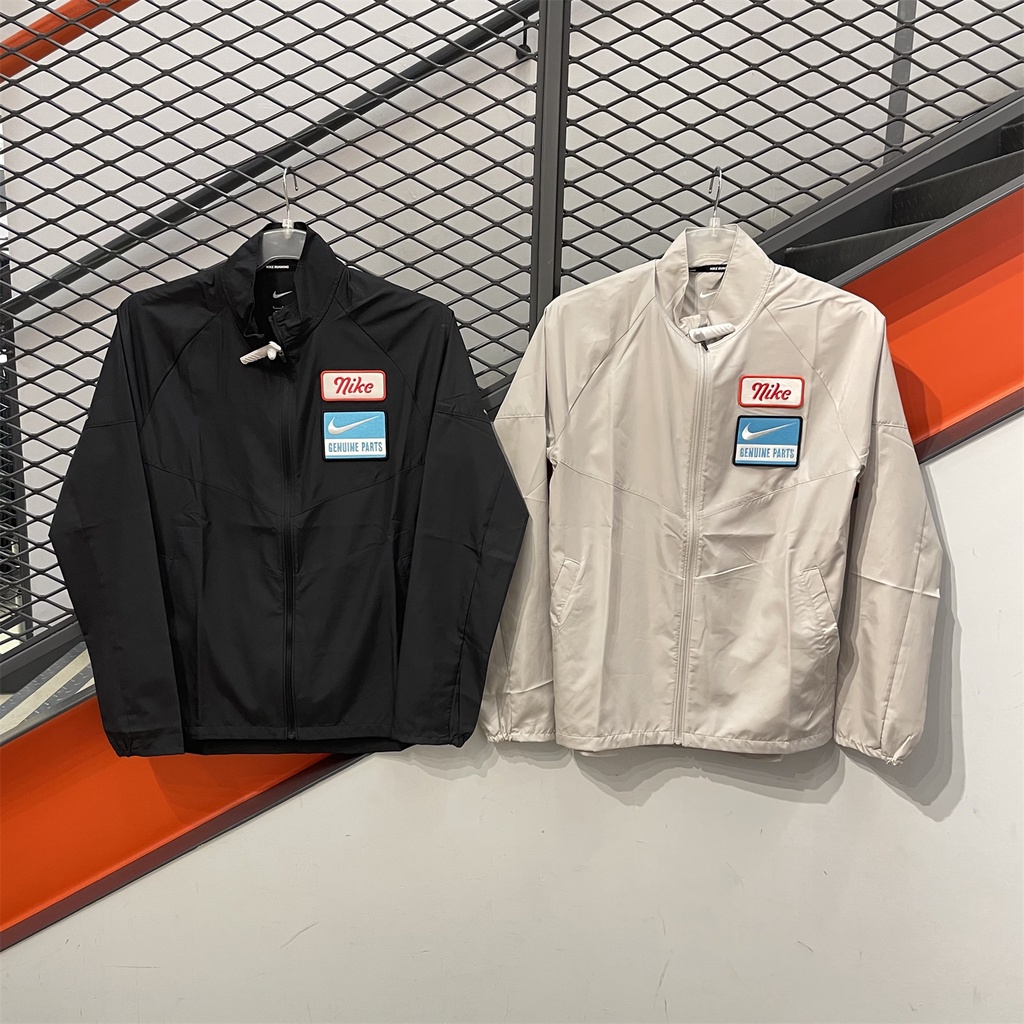 AIR JORDAN Áo Khoác Thể Thao 100% polyester Thêu Họa Tiết Chống Gió Cổ Đứng Cho Nam