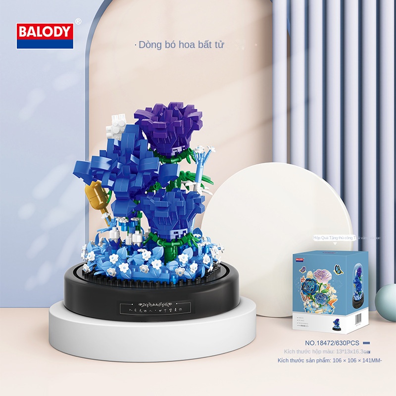 Bộ Đồ Chơi Lắp Ráp Chậu Hoa Để Bàn Trang Trí Dành Cho Bé Gái