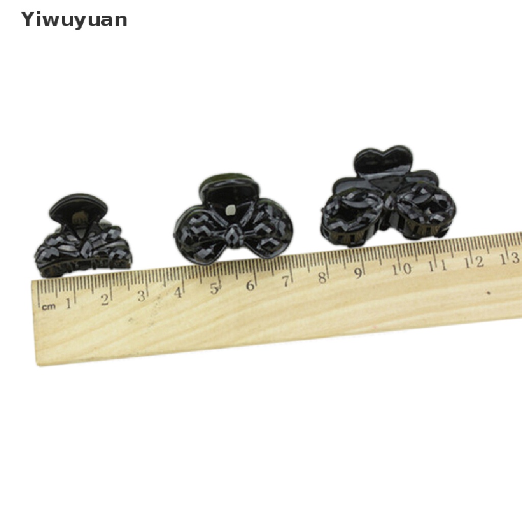 < Yiwuyuan > Bộ 10 Kẹp Tóc Nhựa Nhỏ Màu Đen Thời Trang Đang Bán Chạy
