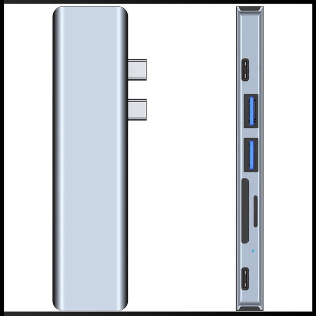 Bộ Chuyển Đổi Hub Usb C Sang Hdmi 4k Có Khe Đọc Thẻ Pd Tf Sd Tương Thích Với Macbook Pro / air 2018-2020