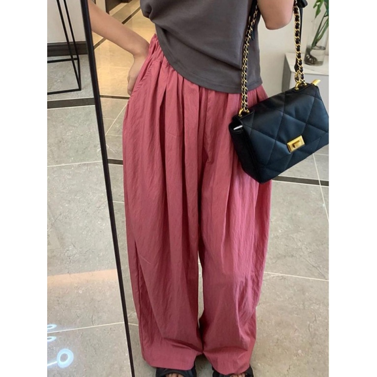[F &amp; X] Quần Dài Cotton Lanh Dáng Rộng Lưng Cao Thả Trần Nhà Phong Cách Mới Mùa Hè 2023