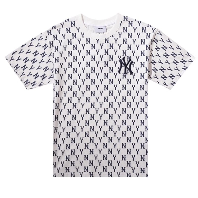 Áo Thun Cotton Ngắn Tay Plus Size Thêu Chữ MLB Thời Trang Unisex