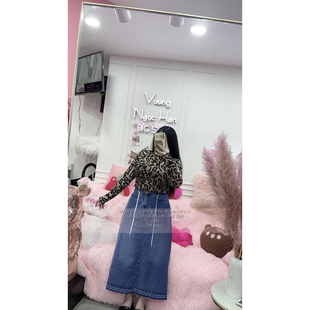 60-90KG CHÂN VÁY JEAN DÀI DÂY 3561 BIGSIZE VƯƠNG NGỌC HÂN