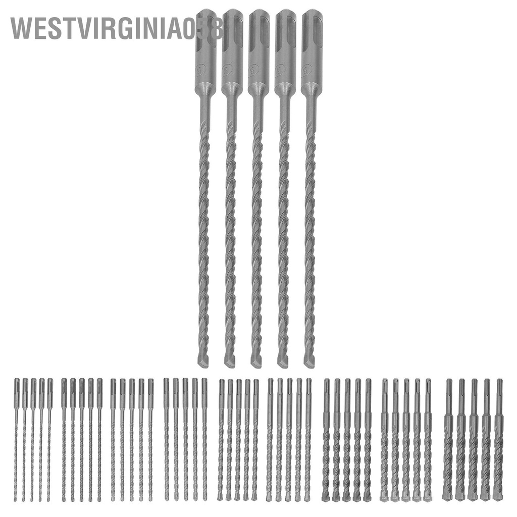 Westvirginia058 5 Chiếc Tác Động Mũi Khoan Với Hợp Kim Đầu Búa Xoay Bit 2 Sáo Xoắn Ốc Cho Gạch Bê Tông 210Mm