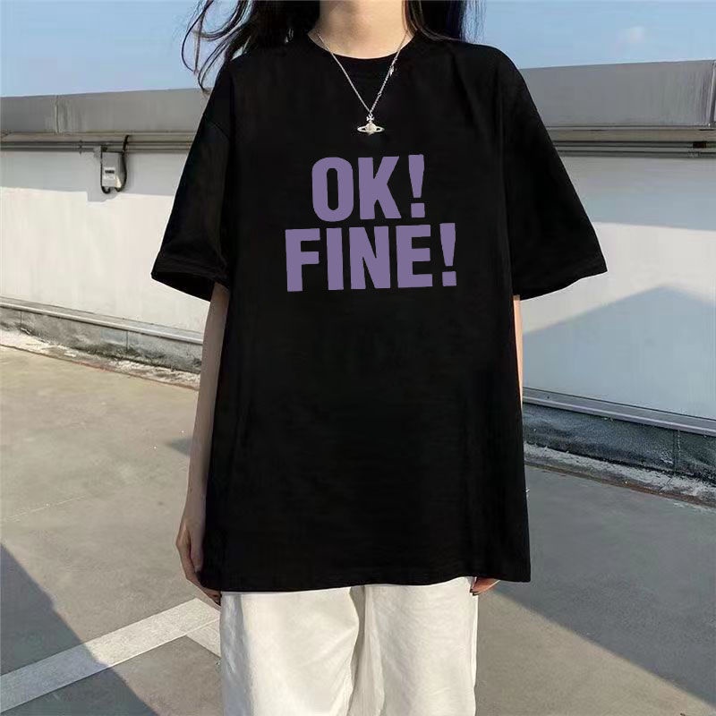 Áo Thun Đen Tay Ngắn Dáng Rộng Phong Cách Harajuku Hàn Quốc Thời Trang Mùa Hè 2023 Dành Cho Nữ