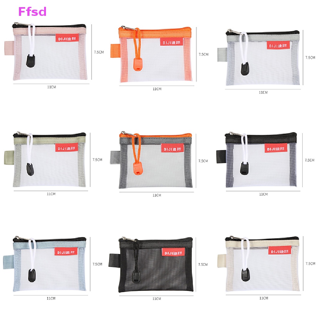 {Ffsd} Túi Lưới Mini Đựng Tiền Xu / Tai Nghe / Thẻ Tín Dụng * Bán Chạy