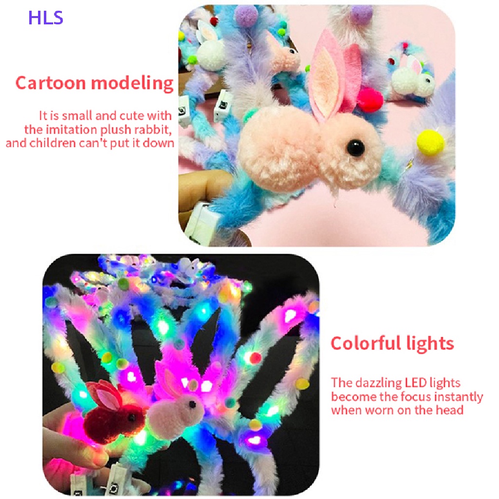 1 Kẹp Tóc Thỏ Bông Phát Sáng Trong Bóng Lông Mới