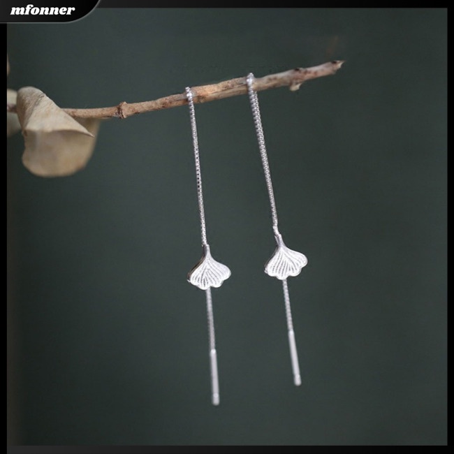 Bông Tai Dáng Dài Phối Tua Rua Phong Cách Hàn Quốc