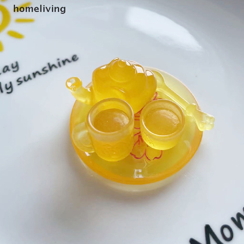 Bộ Ấm Trà Nhỏ Ba Chiều Bằng Nhựa Resin Trong Suốt Dạ Quang Chạm Khắc Ba Chiều Trang Trí Thủ Công