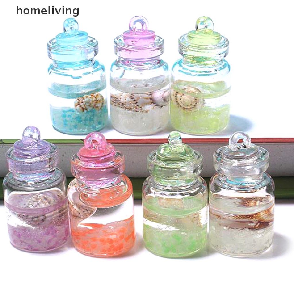 Bộ 5 Bình Thủy Tinh Mini Có Móc Khóa Trang Trí Sân Vườn