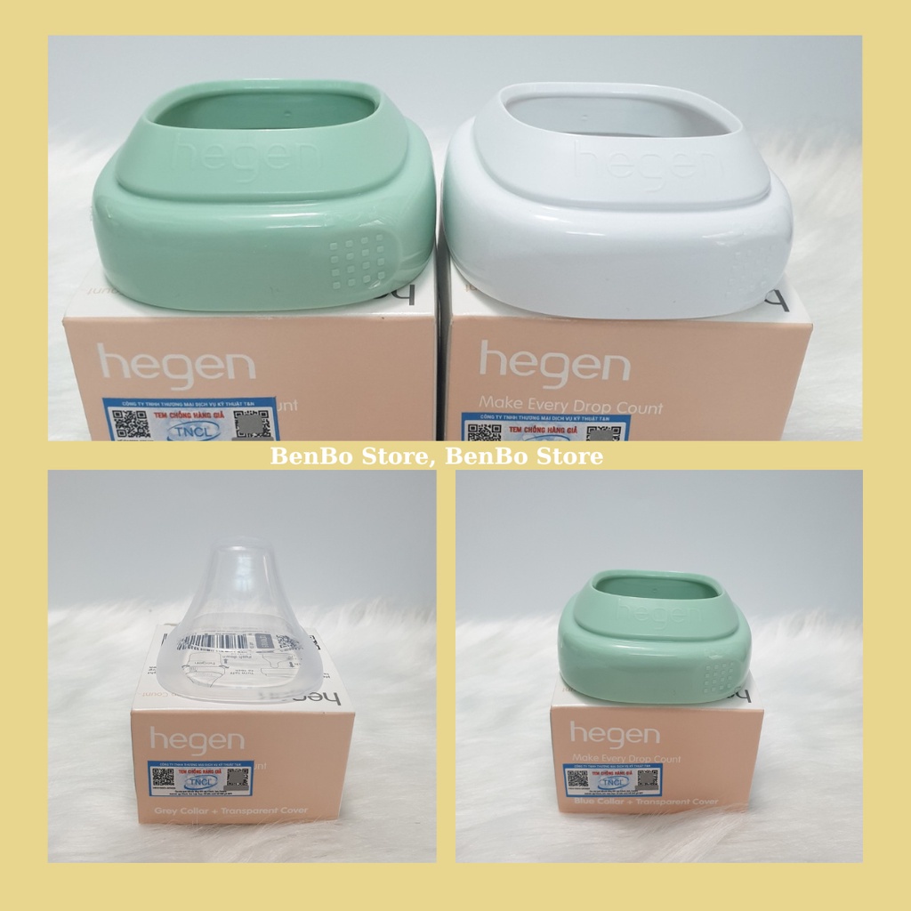 Bộ nắp đậy núm ti và cổ nối bình sữa Hegen