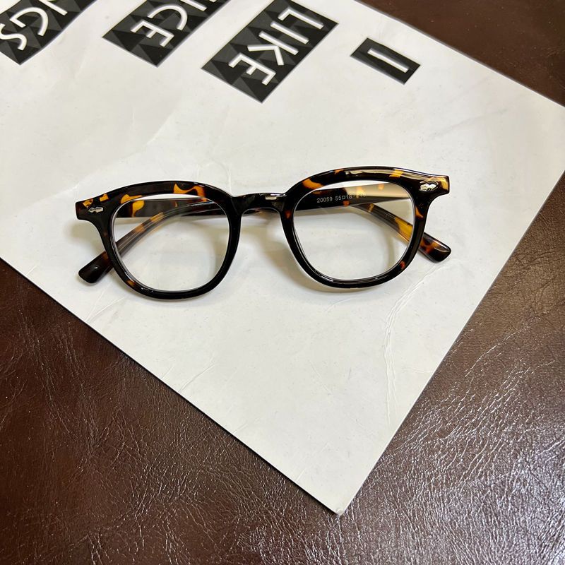 Mắt Kính Gọng Tròn Màu Đen Chống Ánh Sáng Xanh Siêu Nhẹ Phong Cách Nhật Bản Cho Nam