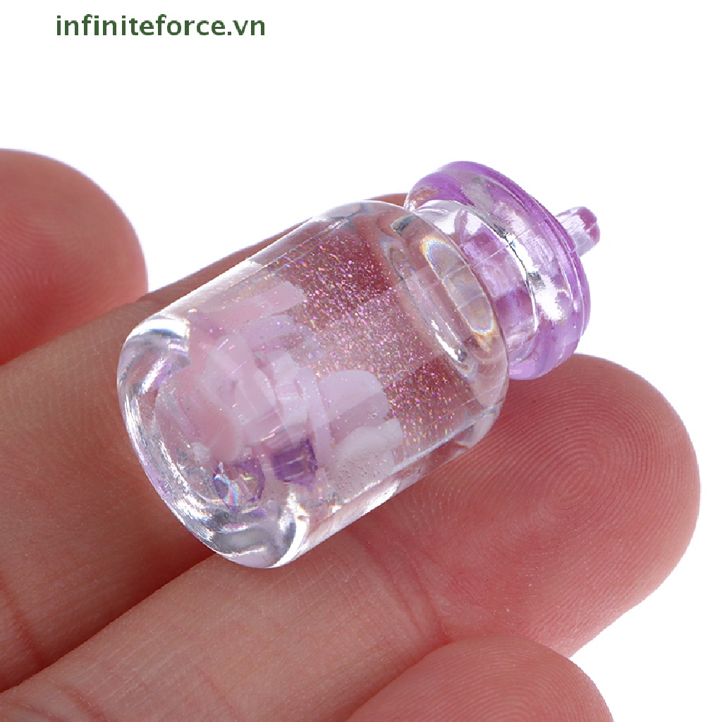 Set 10 Mặt Dây Chuyền Resin Phát Sáng DIY Hình Chai Nước Hoạt Hình Đáng Yêu