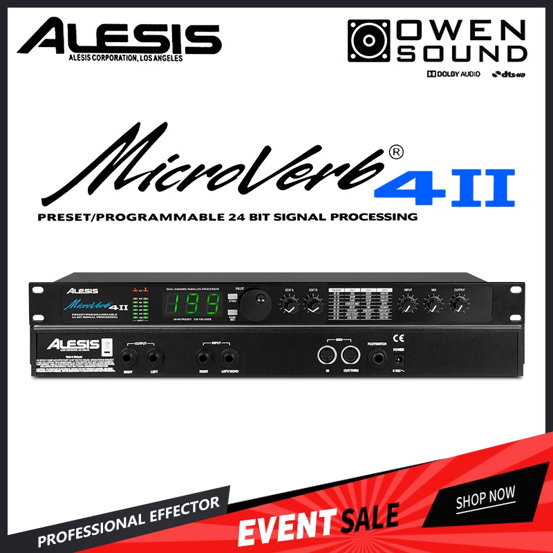 vang số Alesis Microvevb4 Ⅱ vang cơ có reverb 4 Thiết bị trộn đoạn cung cấp 100 ngưỡng và 100 chương trình người dùng