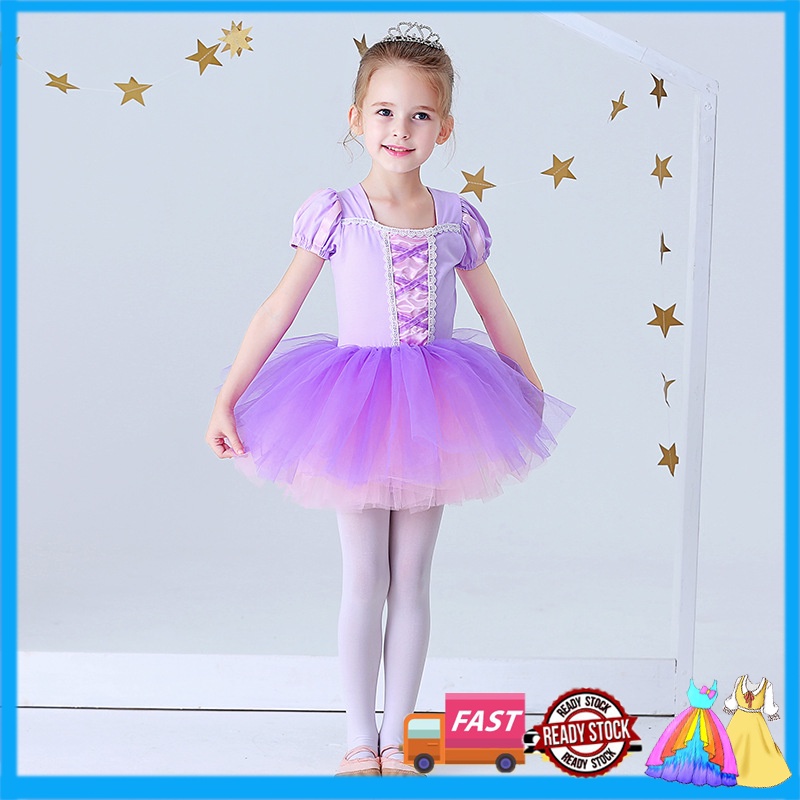 Đầm Lưới Tutu Hóa Trang Công Chúa Disney Anna Elsa Nàng Tiên Cá Bạch Tuyết Belle Jasmine Cho Bé Gái