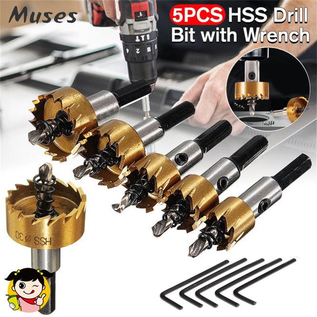 Set 5 Mũi Khoan Kim Loại Độ Chính Xác Cao 15-30mm 15mm / 17mm / 18mm / 23mm / 30mm