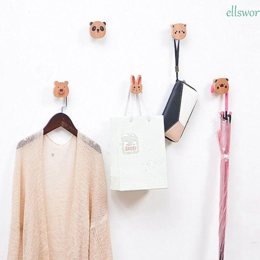 Móc Treo Chìa Khóa Tự Dính Hình Động Vật / Gấu Trúc / Thỏ Nhiều Màu Dễ Thương Giá Đỡ